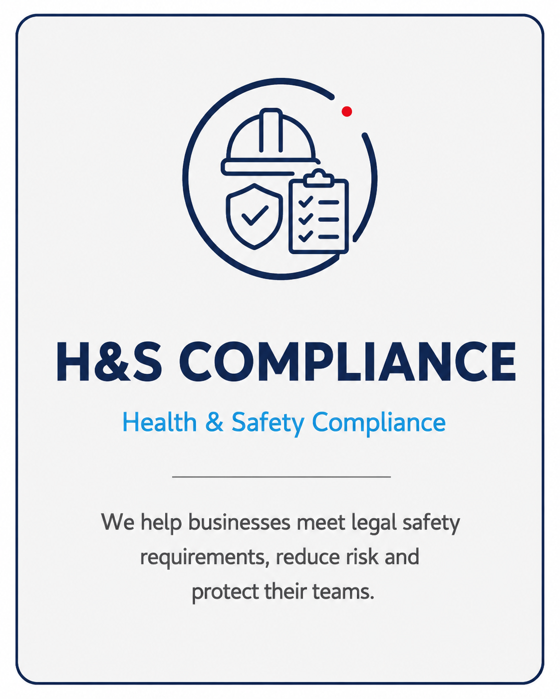 Health and safety compliance support icon for businesses